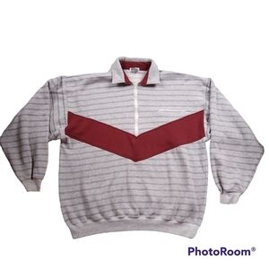 Talls Vintage Half Zip Pullover Stripe Sweater sz XLT